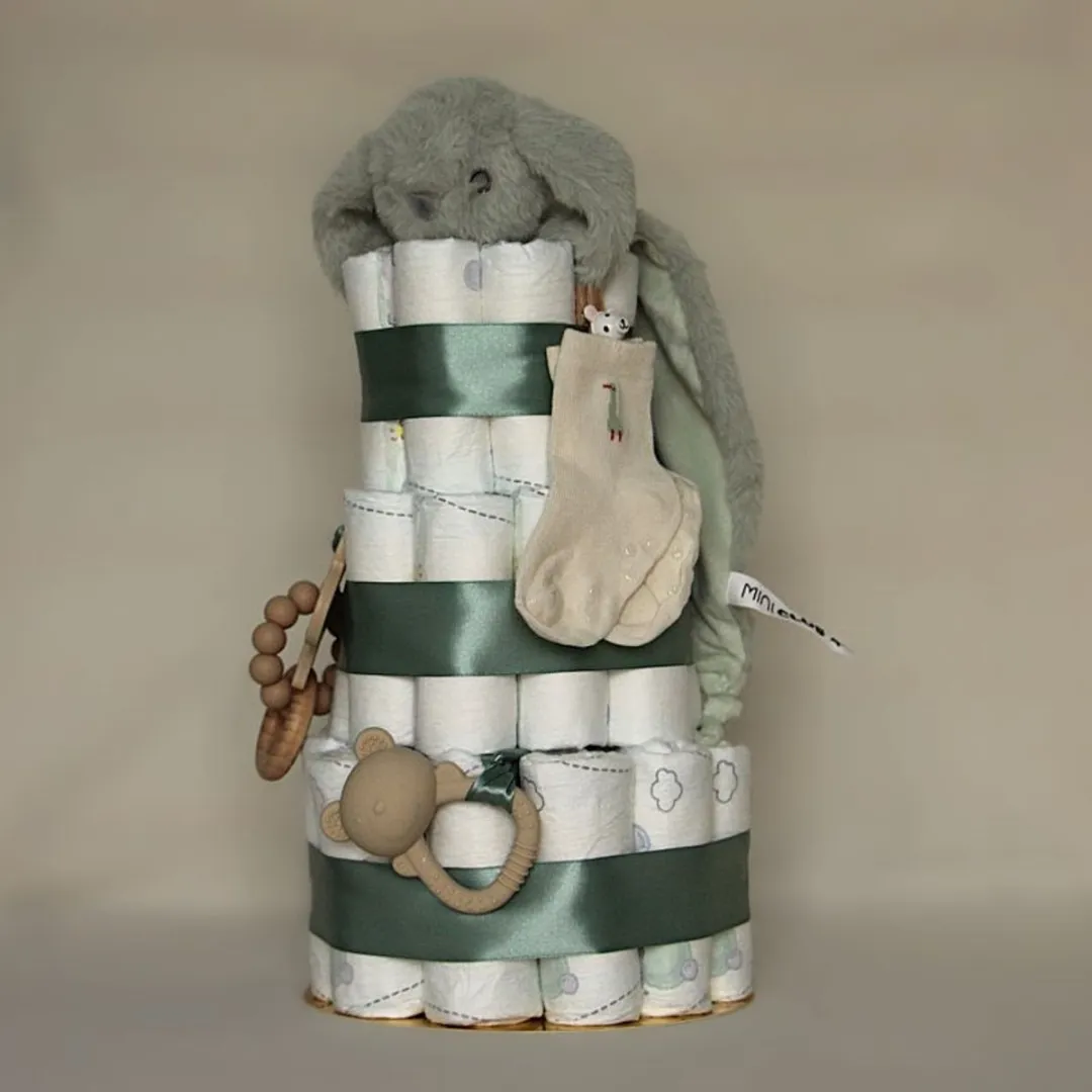 Pampers Luiertaart - Groen/Beige Mint