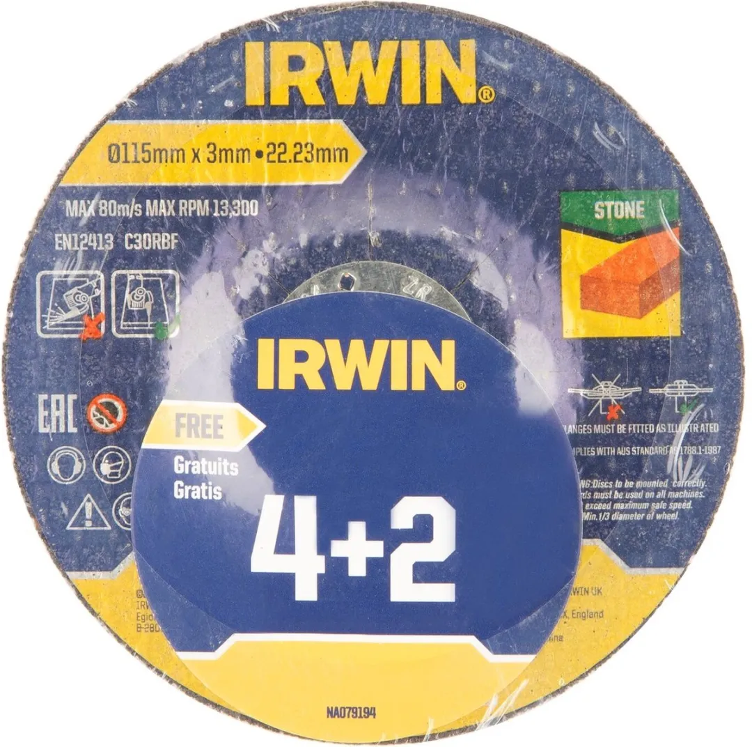 Irwin 6x Slijpschijven 115mm x 3mm