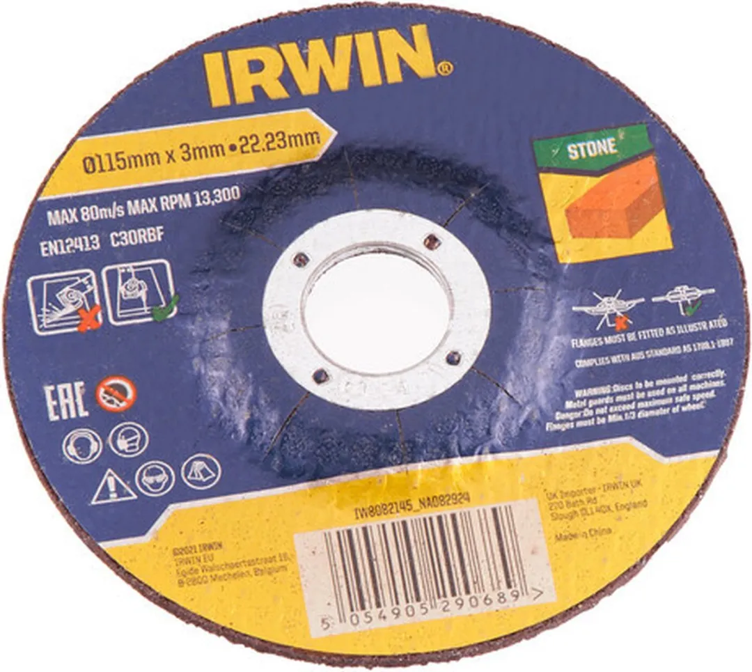 Irwin 6x Slijpschijven 115mm x 3mm - Steen