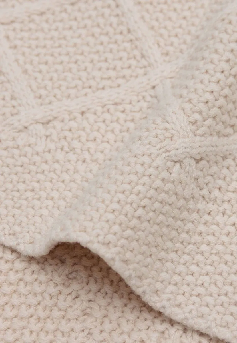 Jollein Deken Wieg 75x100cm Check Knit Oatmeal