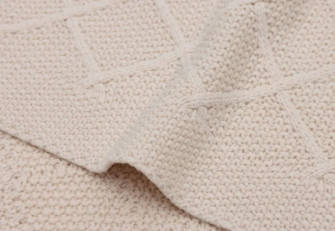 Jollein Deken Wieg 75x100cm Check Knit Oatmeal