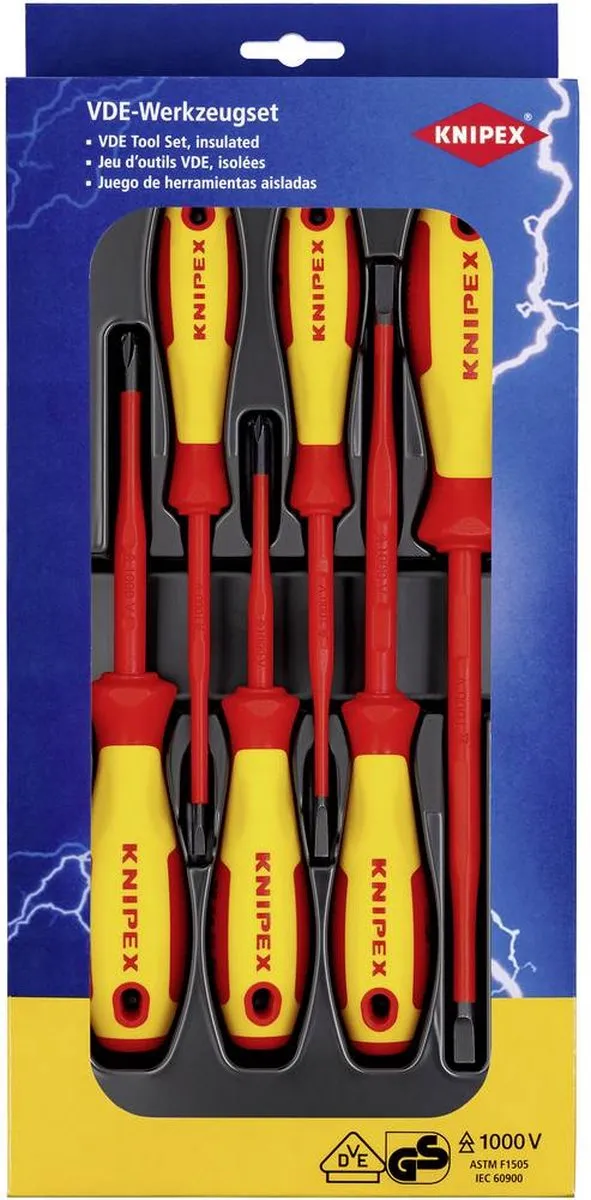 Knipex VDE Schroevendraaierset 6-delig PH1/PH2