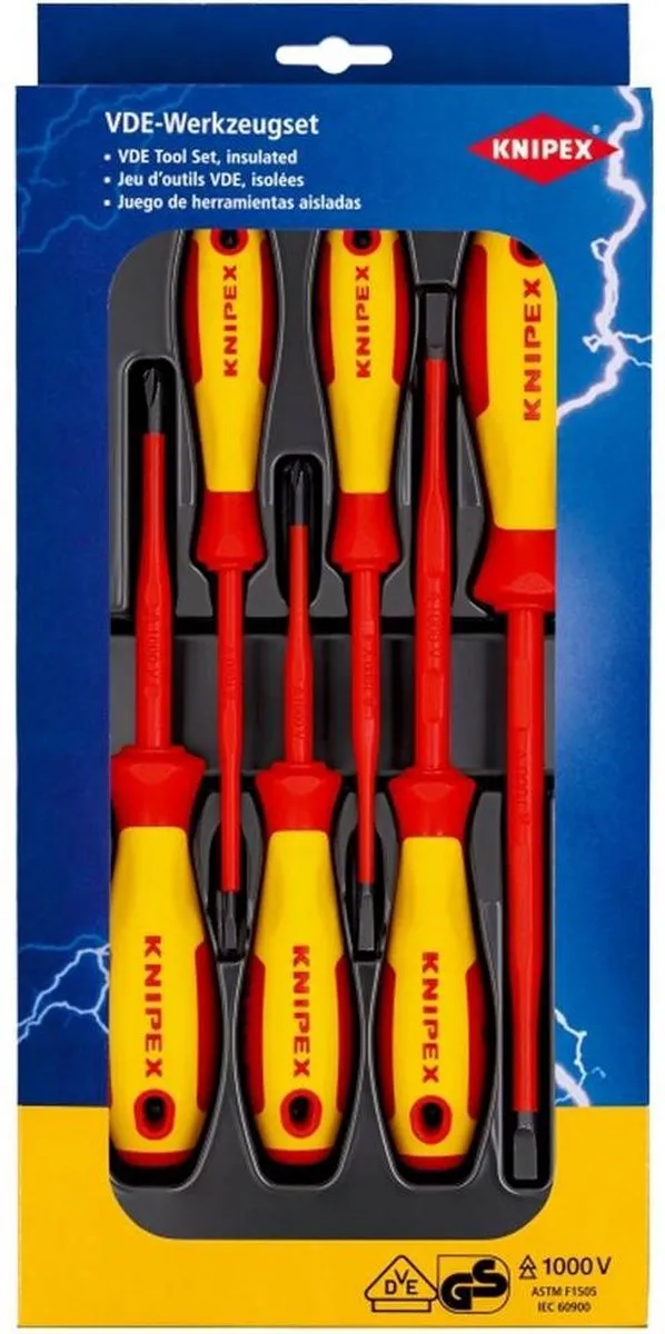 Knipex VDE Schroevendraaierset 6-delig PH1/PH2 - 00 20 12 V02