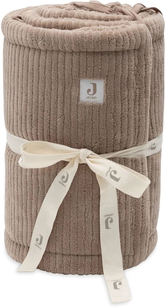 Jollein Baby Bedbumper Ledikant 180x30cm - Katoen Cloudy Rib Milky Coffee
