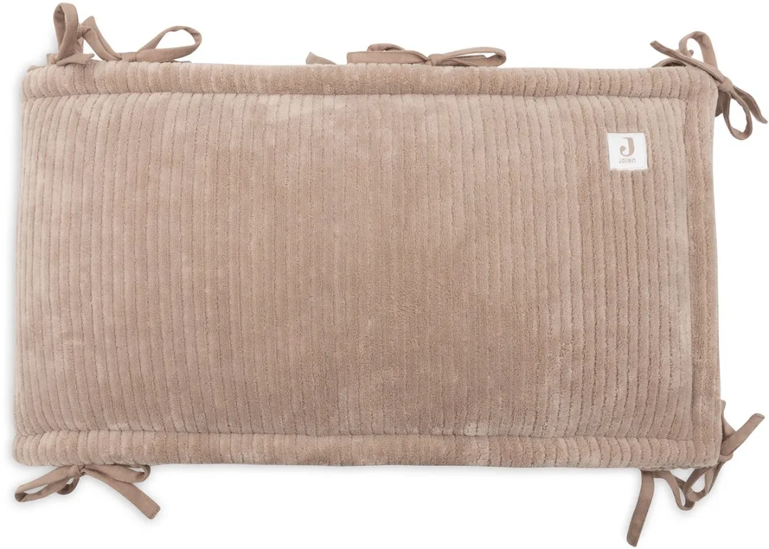 Jollein Baby Bedbumper Ledikant 180x30cm - Katoen Cloudy Rib Milky Coffee