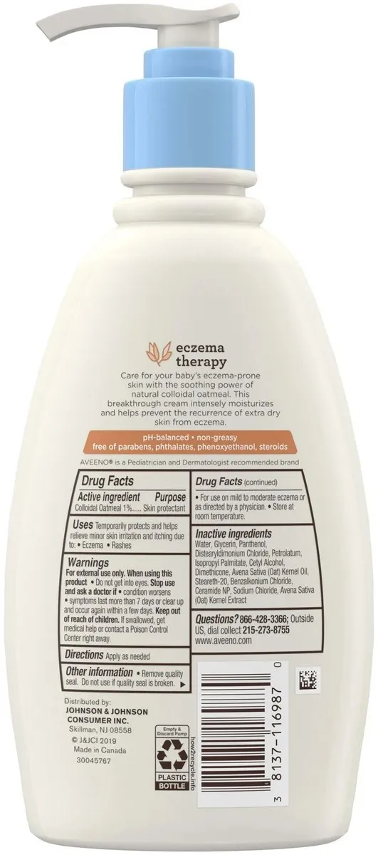 Aveeno Baby Eczema Therapy Verzachtende Babycrème 354ml