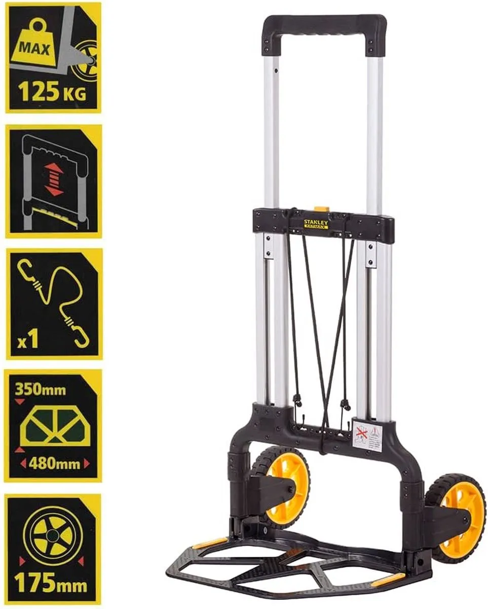 Stanley FXWT-706 Opvouwbare Steekwagen - 125kg - Zwart/Geel