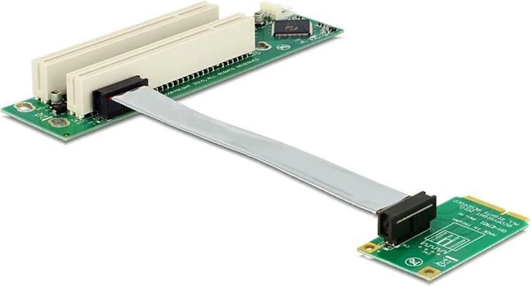 Delock Riserkaart Mini PCIe > 2x PCI - 13cm - Groen