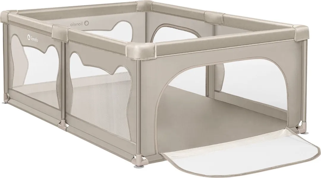 Lionelo Willow - Box voor baby's - 2 afsluitbare zij-ingangen - zeer grote speelruimte - 4 zuignappen op de hoeken