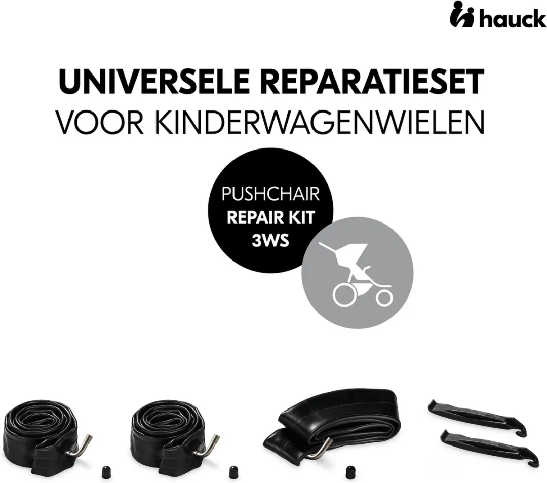 Hauck Pushchair Repair Kit 3WS - Binnenbanden 12" - Zwart