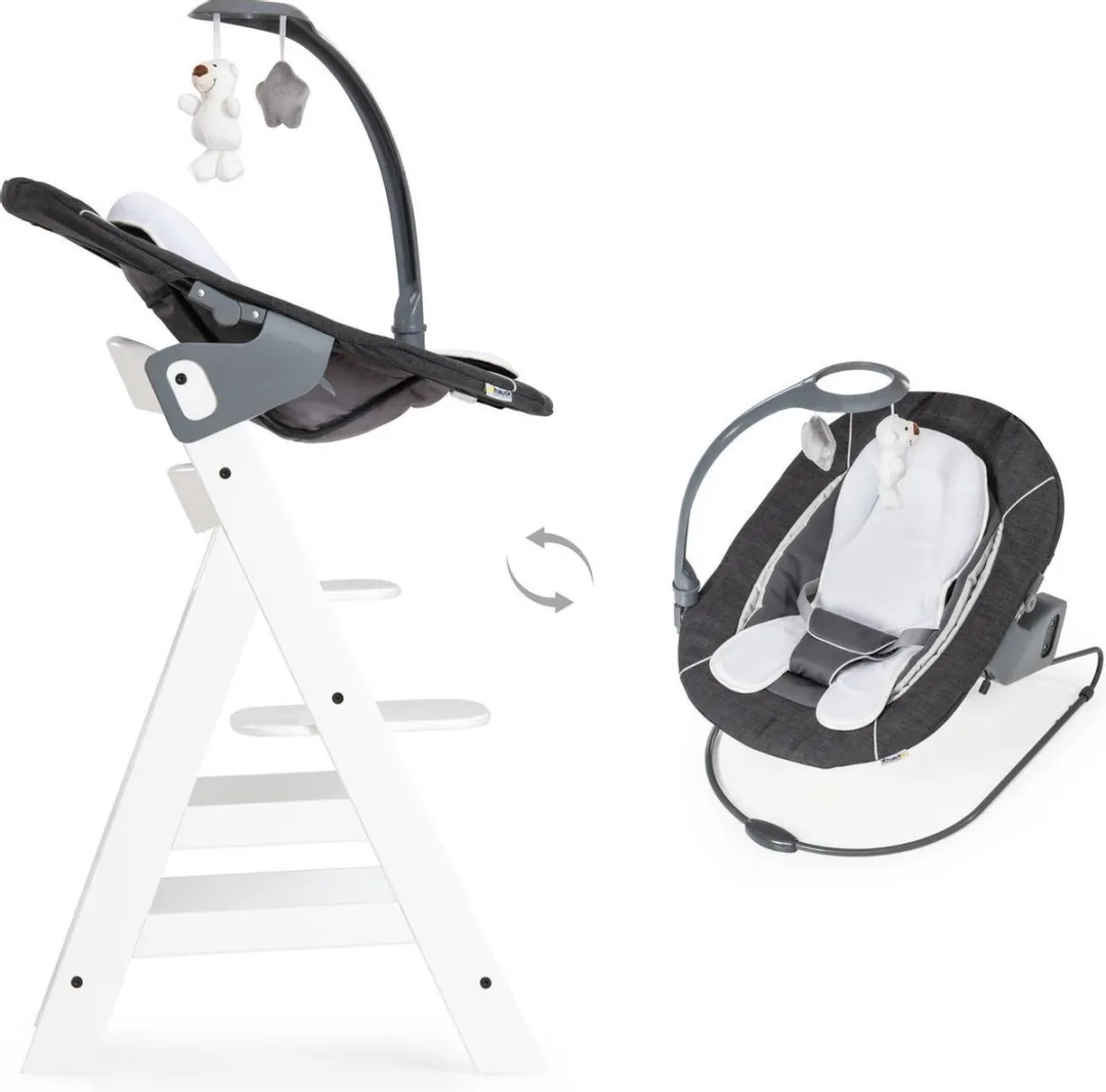 Hauck Alpha Bouncer 2-in-1 Deluxe Wipstoel - Melange Grey
