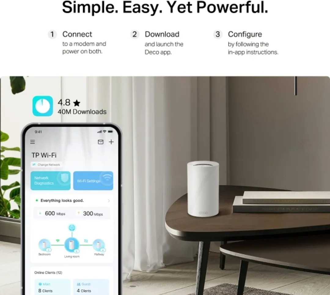 TP-Link Deco BE68 Wifi7 Mesh Router - 14000 Mbps - Wit - afbeelding 6 van 6
