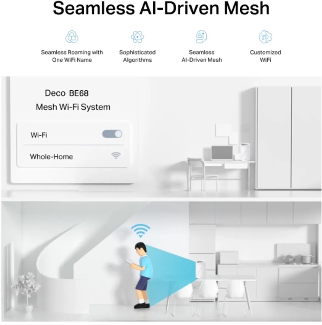 TP-Link Deco BE68 Wifi7 Mesh Router - 14000 Mbps - Wit