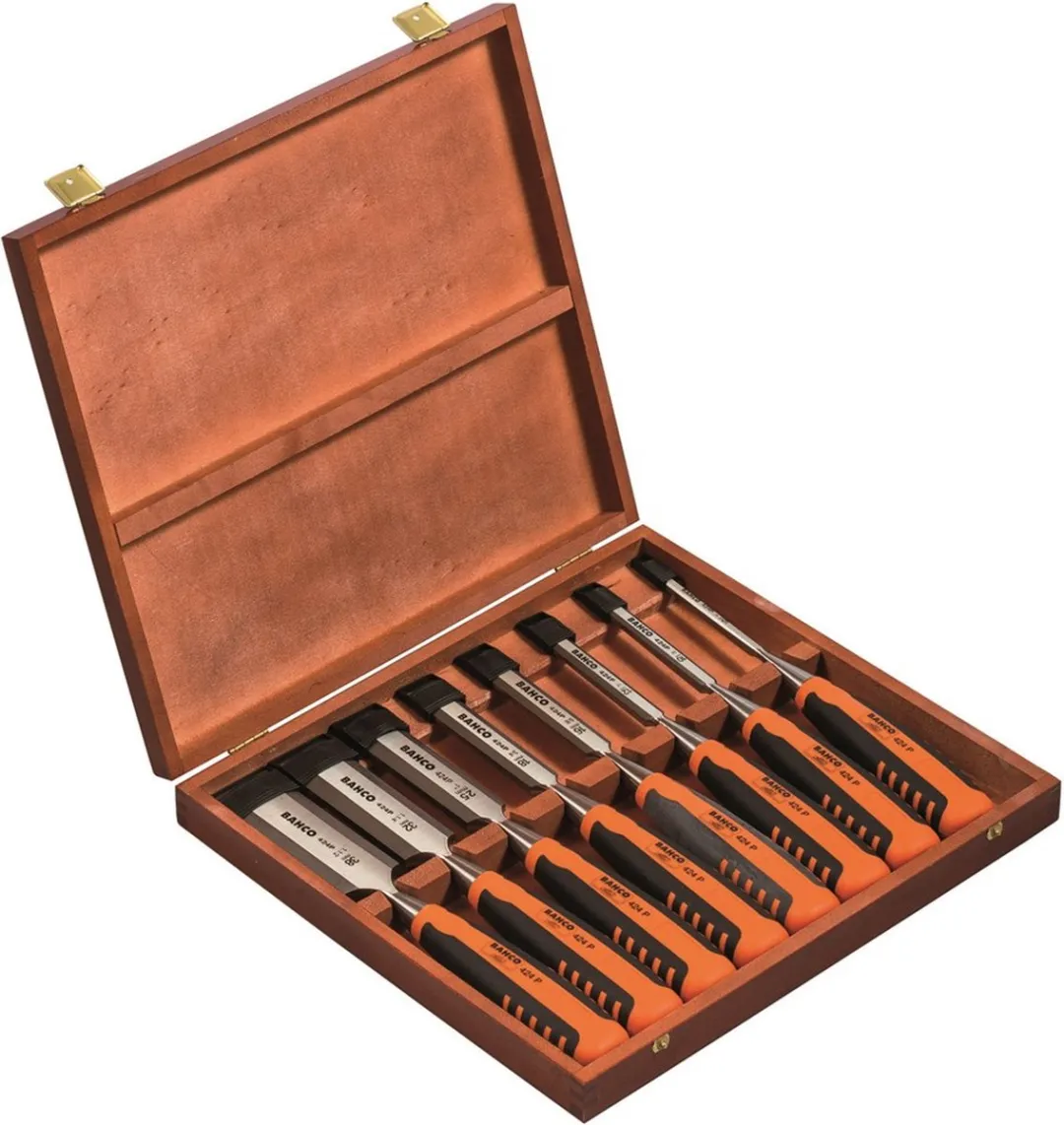 Bahco 424P-S8-EUR Steekbeitelset - 8-delig - Hout - afbeelding 6 van 6