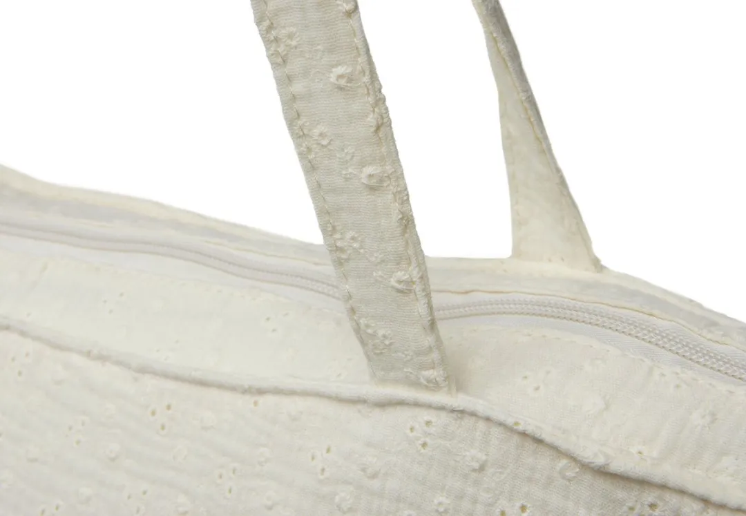 Jollein Shopper Embroidery Ivory Luiertas - 45x34cm