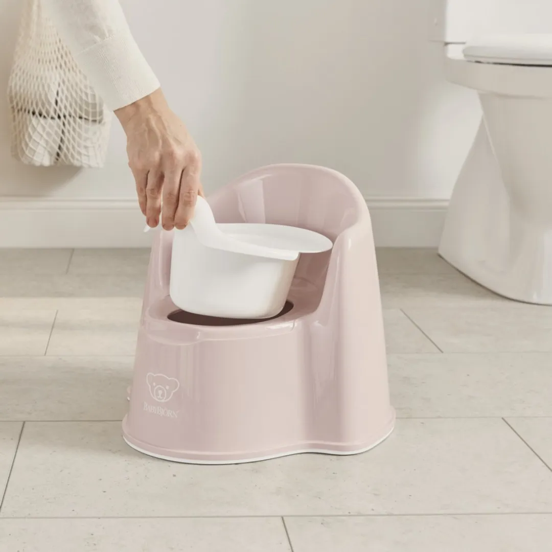 BabyBjörn Plaspotje Zetel - Pastelroze/Wit