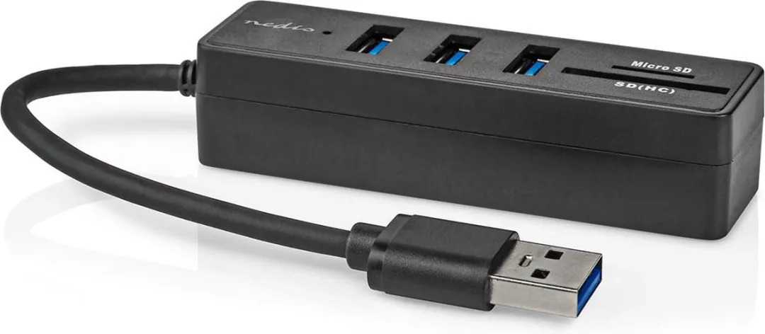 Nedis USB-Hub CCGB61250BK01 - 5 Poorten USB 3.2 Gen 1 - Zwart