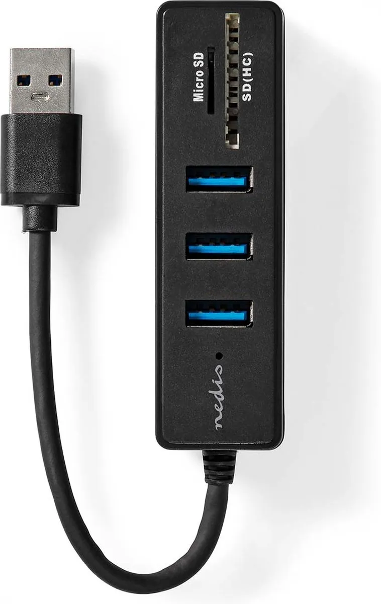 Nedis USB-Hub CCGB61250BK01 - 5 Poorten USB 3.2 Gen 1 - Zwart