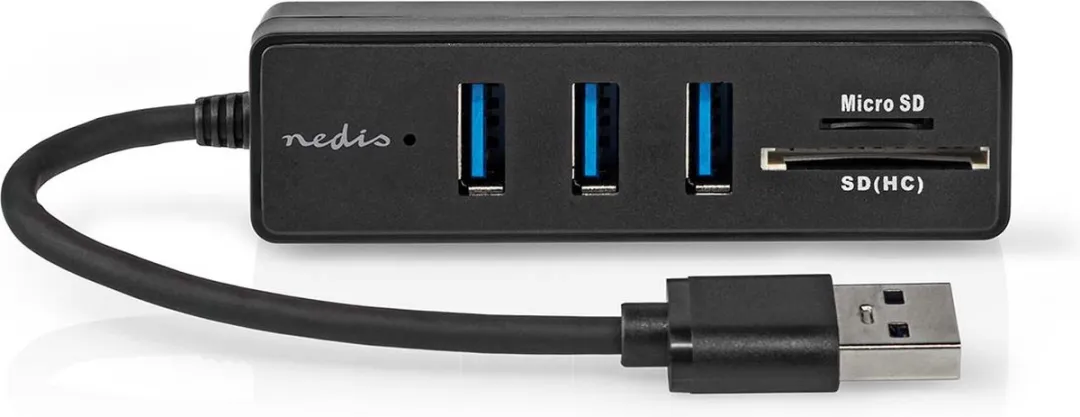 Nedis USB-Hub CCGB61250BK01 - 5 Poorten USB 3.2 Gen 1 - Zwart