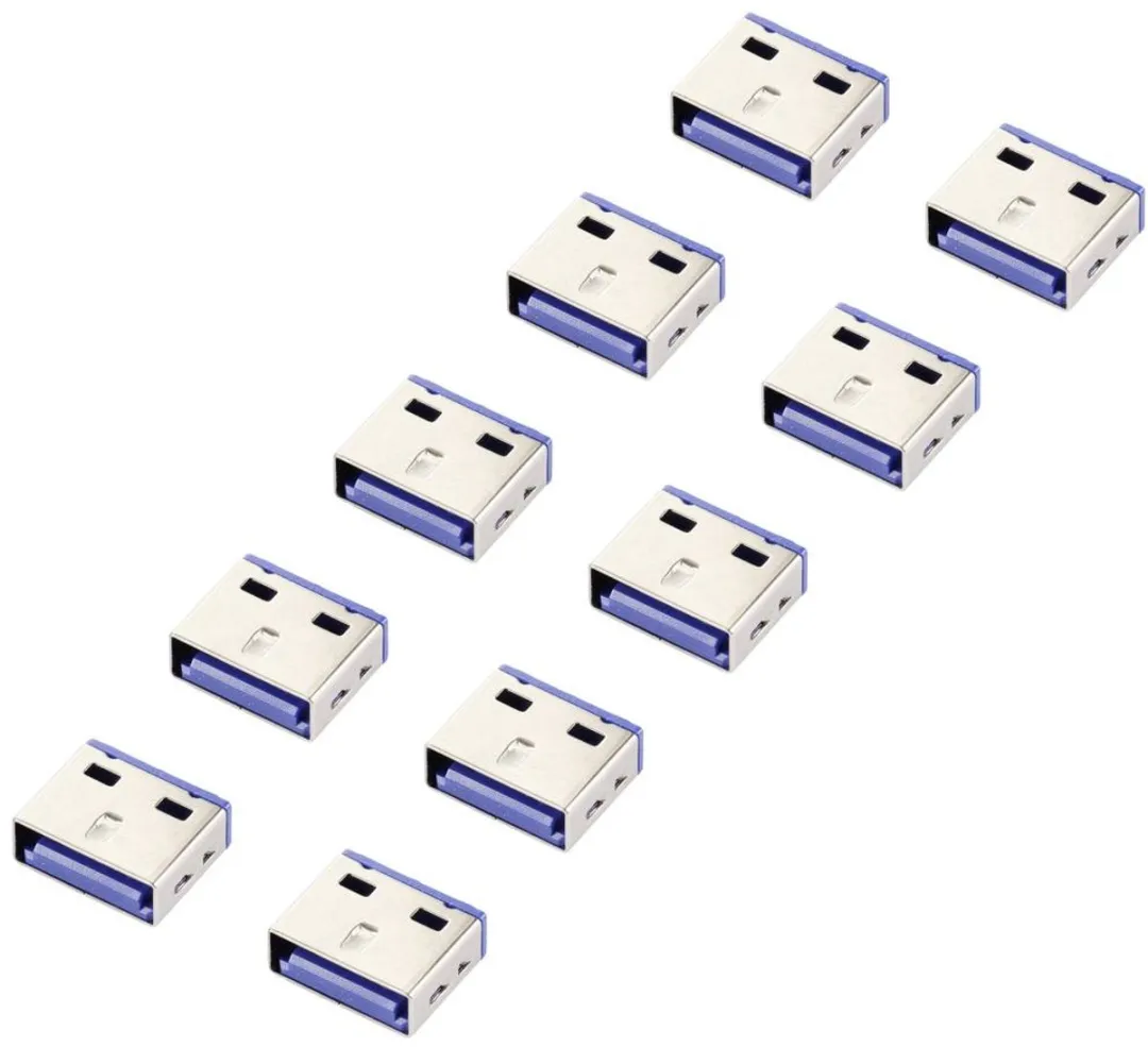 Renkforce USB-A Poortvergrendeling Set - 10 Stuks - Zilver-blauw