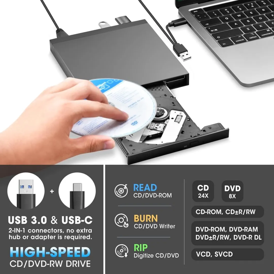 NÖRDIC K595 Externe DVD Speler - Draagbaar - Zwart
