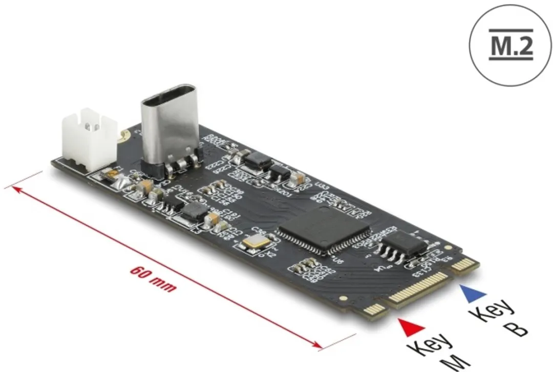 Delock 63174 USB 3.2 Gen 2 Intern Interfacekaart - Zwart