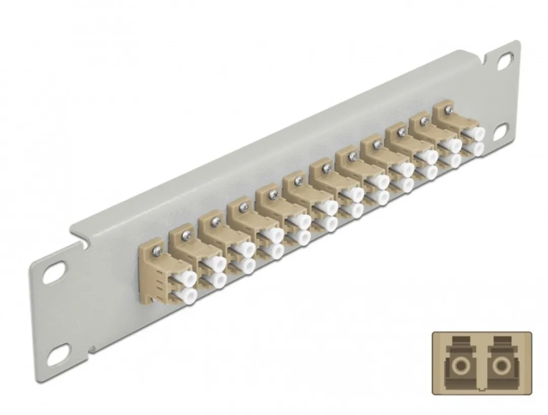 Delock 10" Fiber Optic Patch Panel 12 Port LC Duplex 66788