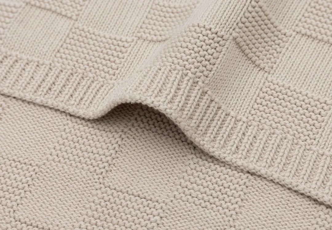 Jollein Baby Deken Wieg 75x100cm Box Knit - Warm Sand