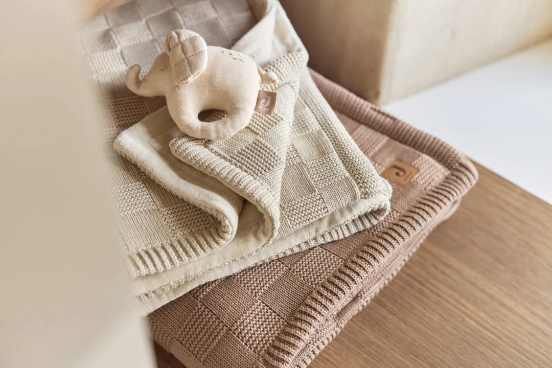 Jollein Baby Deken Wieg 75x100cm Box Knit - Warm Sand