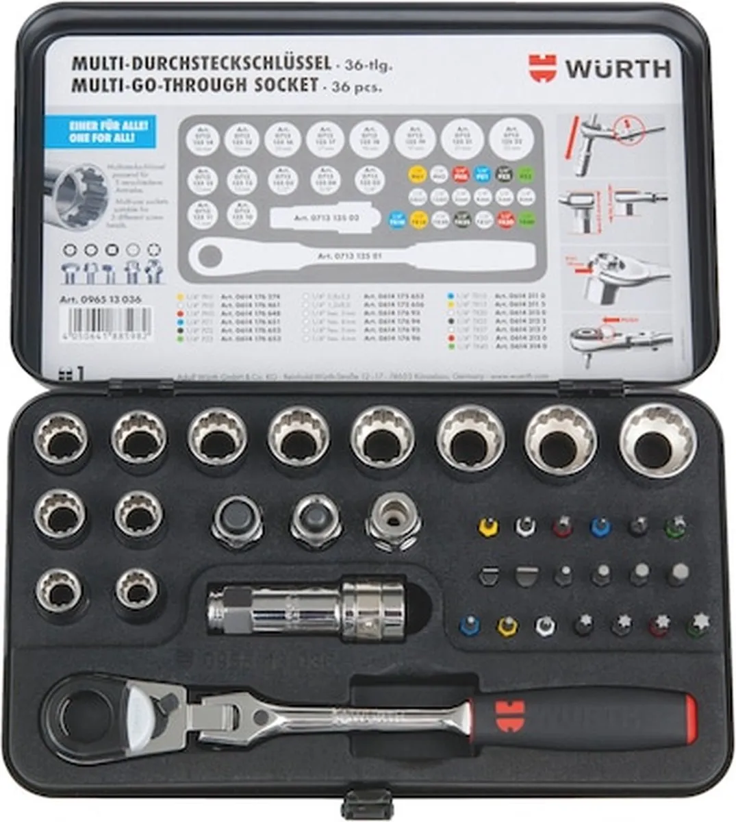 Würth Doorsteekratelassortiment 36-delig