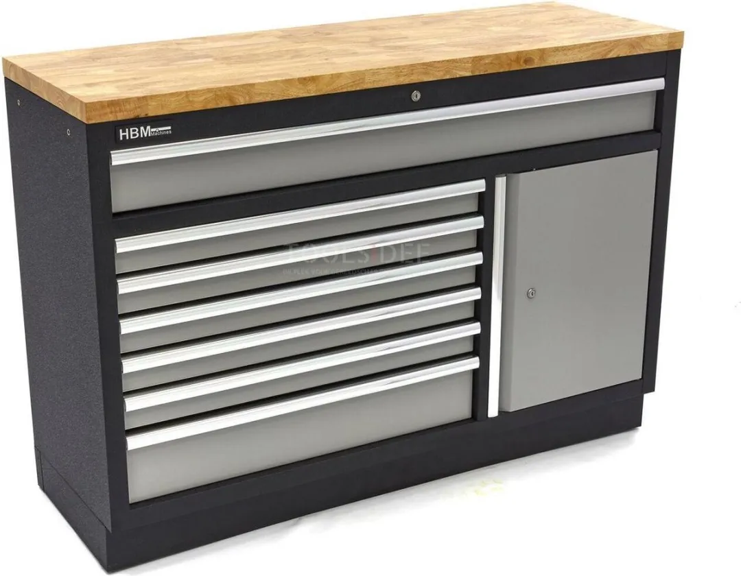 HBM 7 Laden Werkbank 136cm - Zwart