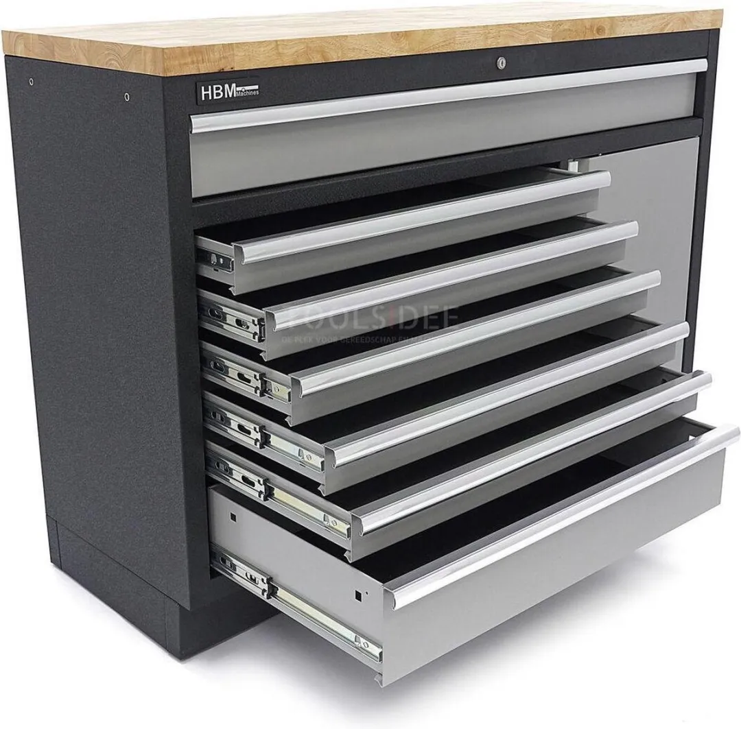 HBM 7 Laden Werkbank 136cm - Zwart - afbeelding 6 van 6