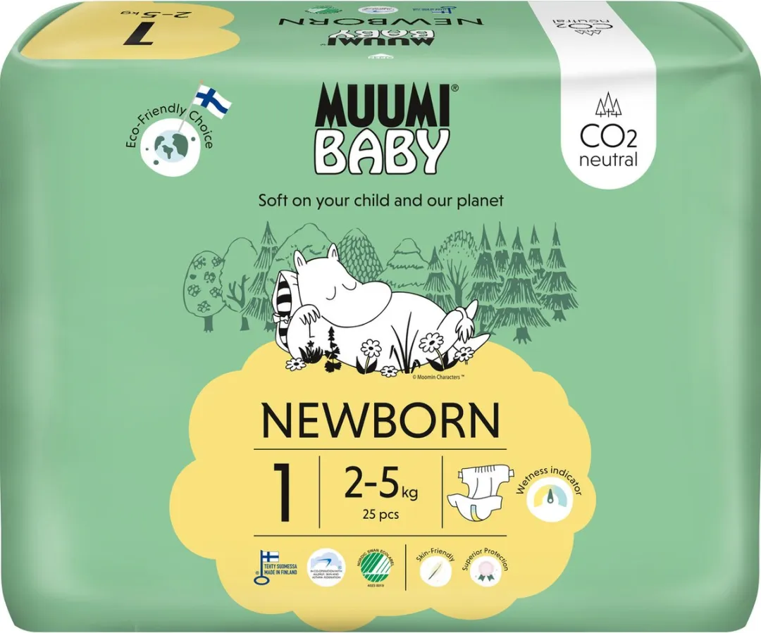 Muumi Baby Luiers Maat 1 - 2-5 kg - 25 Stuks