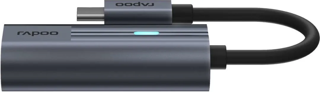 Rapoo UCA-1002 USB-C naar 3,5mm Audio Adapter - Donker Grijs - afbeelding 6 van 6