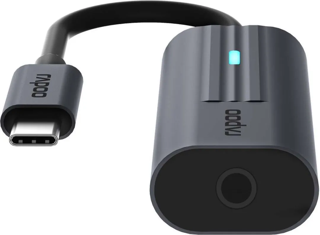 Rapoo UCA-1002 USB-C naar 3,5mm Audio Adapter - Donker Grijs - afbeelding 3 van 6