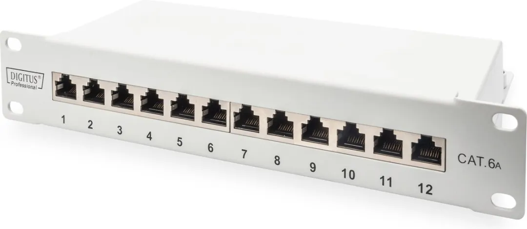Digitus DN-91612S-EA-G Netwerkpatchpaneel 12 Poorten CAT 6A - 1HE