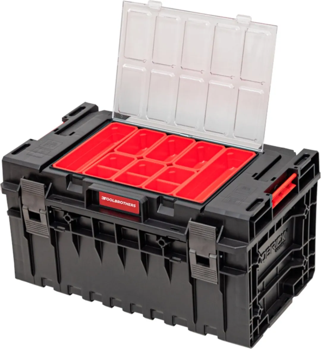 Toolbrothers RHINO XXL Gereedschapskoffer L 38L IP66 - Zwart/Rood - afbeelding 2 van 6