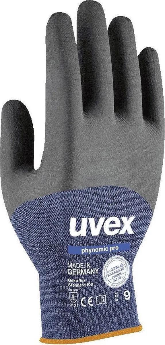 Uvex Phynomic Pro Handschoen - Maat 9 - Blauw/Zwart