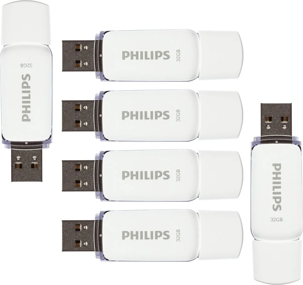 Philips FM327060 USB Stick 32GB - 6 Stuks - Wit/Blauw - afbeelding 2 van 4