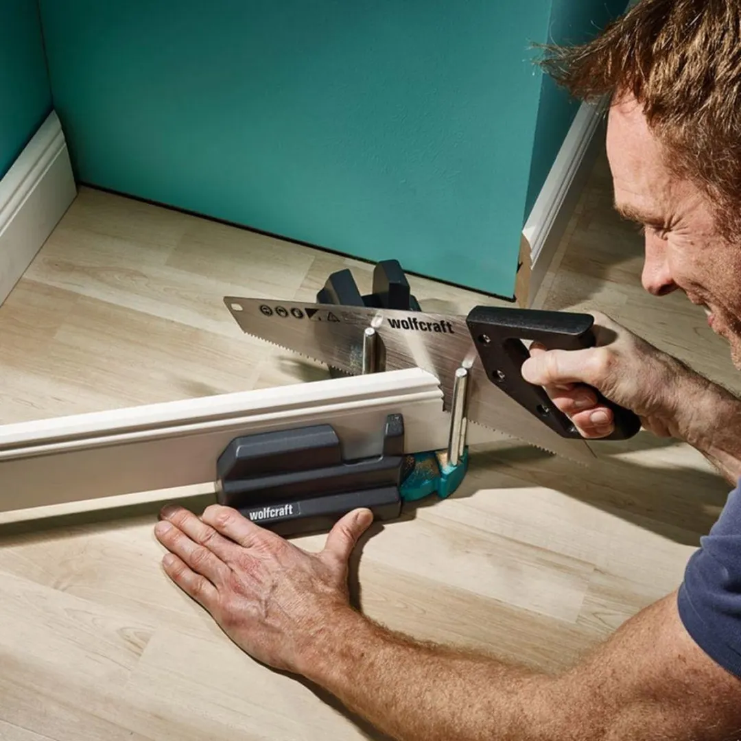 Wolfcraft Zweihaak en Verstekbak 100mm - 2-in-1 Plinten
