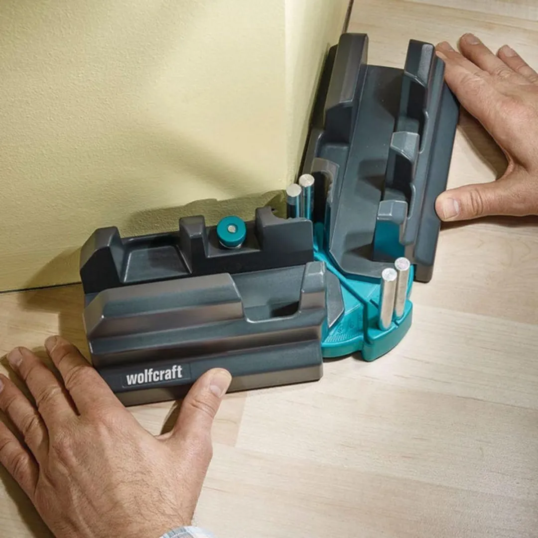 Wolfcraft Zweihaak en Verstekbak 100mm - 2-in-1 Plinten