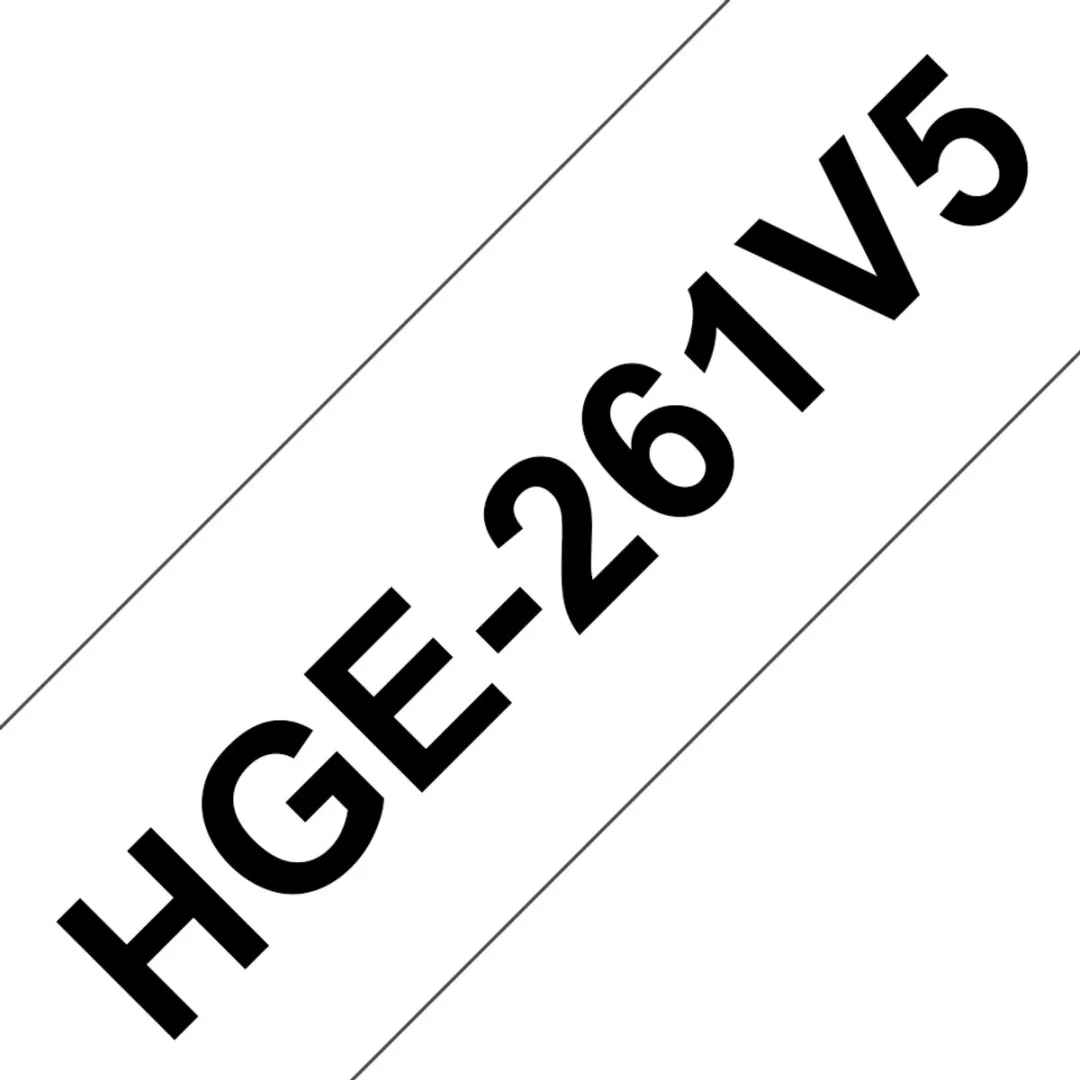 Brother HG-261 HGE261V5 Labeltape - 36mm - 5 Stuks - Zwart op wit