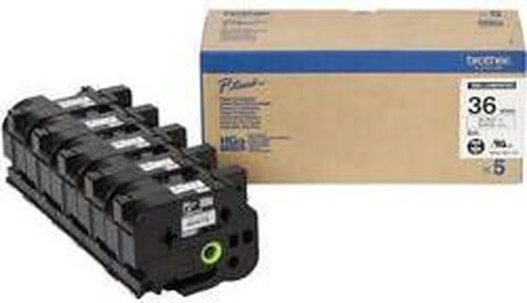 Brother HG-261 HGE261V5 Labeltape - 36mm - 5 Stuks - Zwart op wit - afbeelding 6 van 6