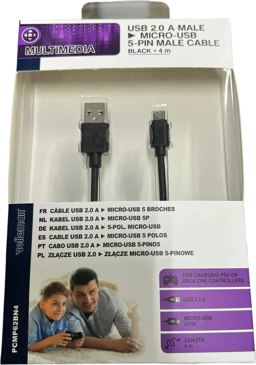 Velleman USB 2.0 Kabel PCMP62BN4