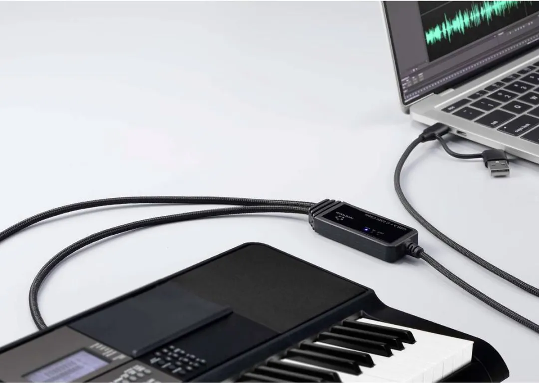Renkforce RF-6439636 USB MIDI Adapter - 2m Zwart