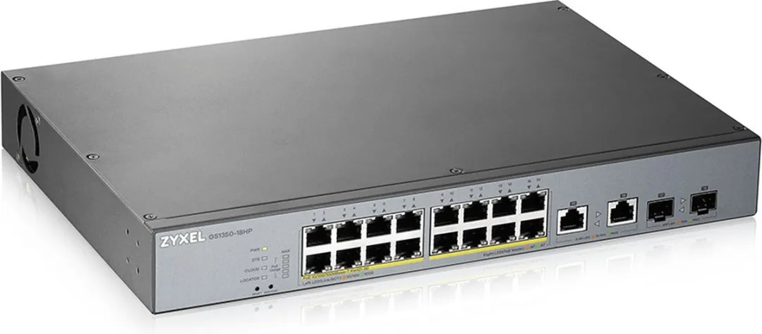 Zyxel GS1350-18HP Switch - 16x PoE 250W - 18 Poorten - Zwart - afbeelding 6 van 6