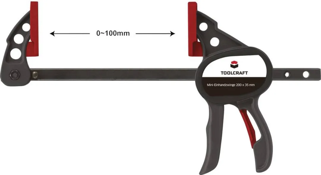 TOOLCRAFT Mini-éénhandsklem 100x35mm - 250Nm