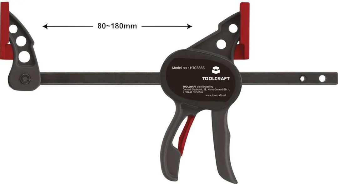 TOOLCRAFT Mini-éénhandsklem 100x35mm - 250Nm