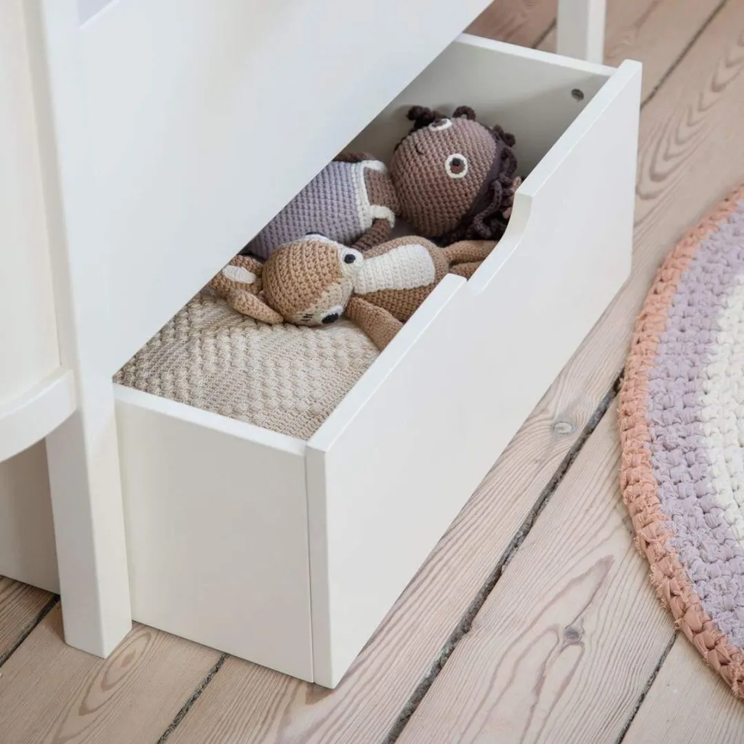 Sebra Lade met Wieltjes voor Meegroeibed - Wit