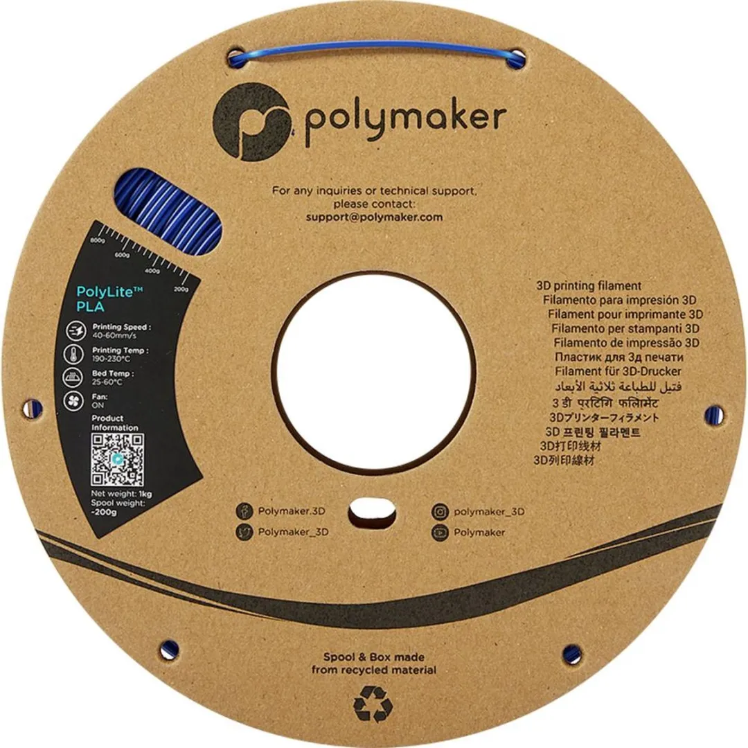 Polymaker PolyLite PLA Filament 1.75mm 1000g - Blauw